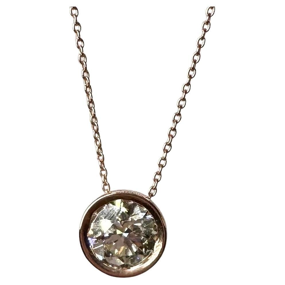 Diamond bezel pendant necklace with 0.60ct diamond in 14KT gold, classical beauty!

GOLD: 14KT gold
NATURAL DIAMOND(S)
Clarity/Color: VS1/J
Carat:0.60ct
Cut:Round Brilliant
Grams:1.63
size: 18
