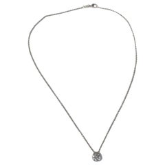 Collar de Diamantes Redondo Solitario Engastado 1 Quilate