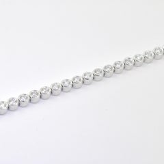 Bezel Set Tennis Bracelet 8.00 Carat in 18 Karat White Gold Natural Diamonds