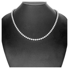 Bezel set Tennis Necklace in Platinum totaling 8.17 carat 