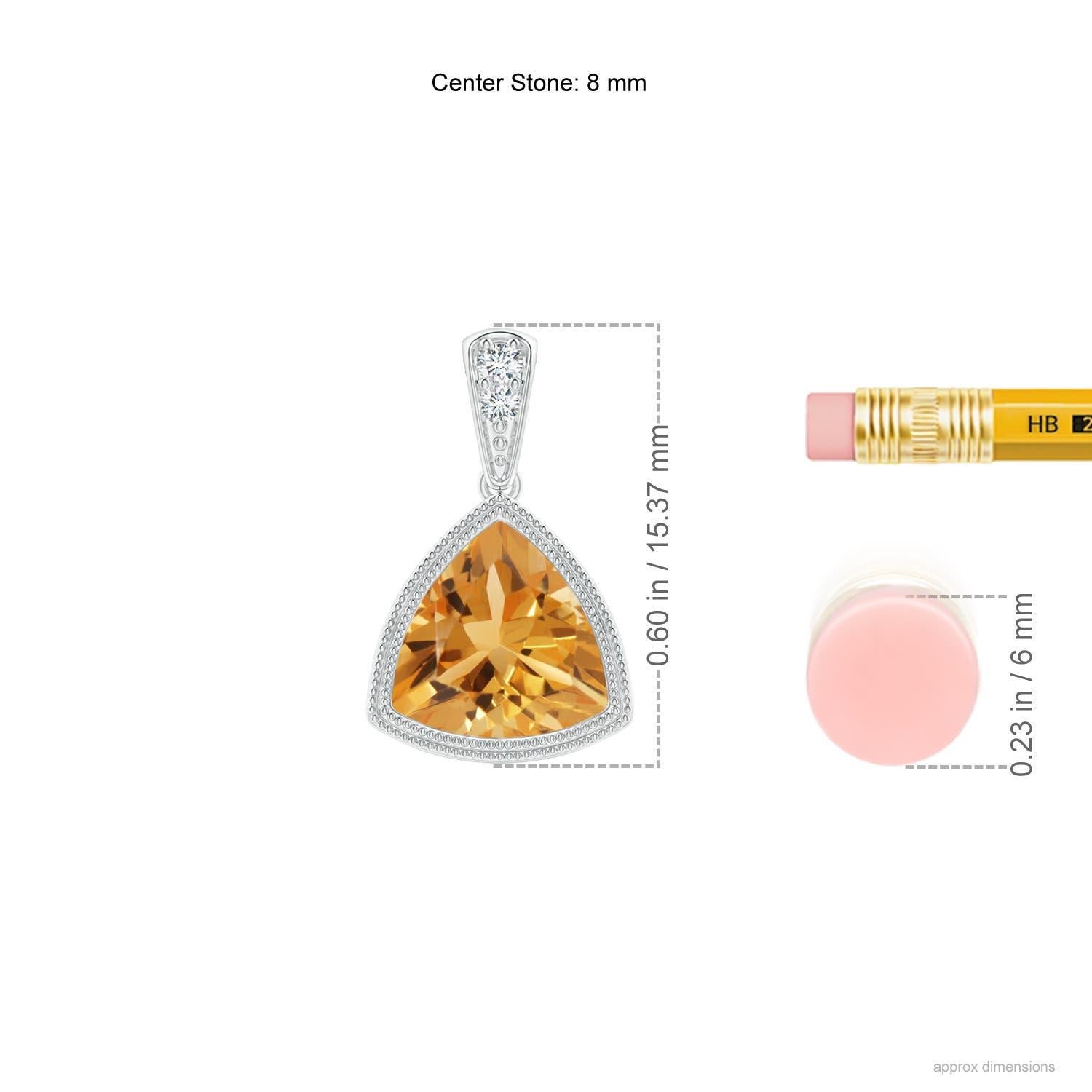 Moderno Ciondolo con castone e trilione da 1,4 carati con castone in oro bianco 18 carati in vendita