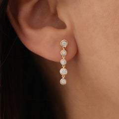 Bezel Setting Diamond Earrings