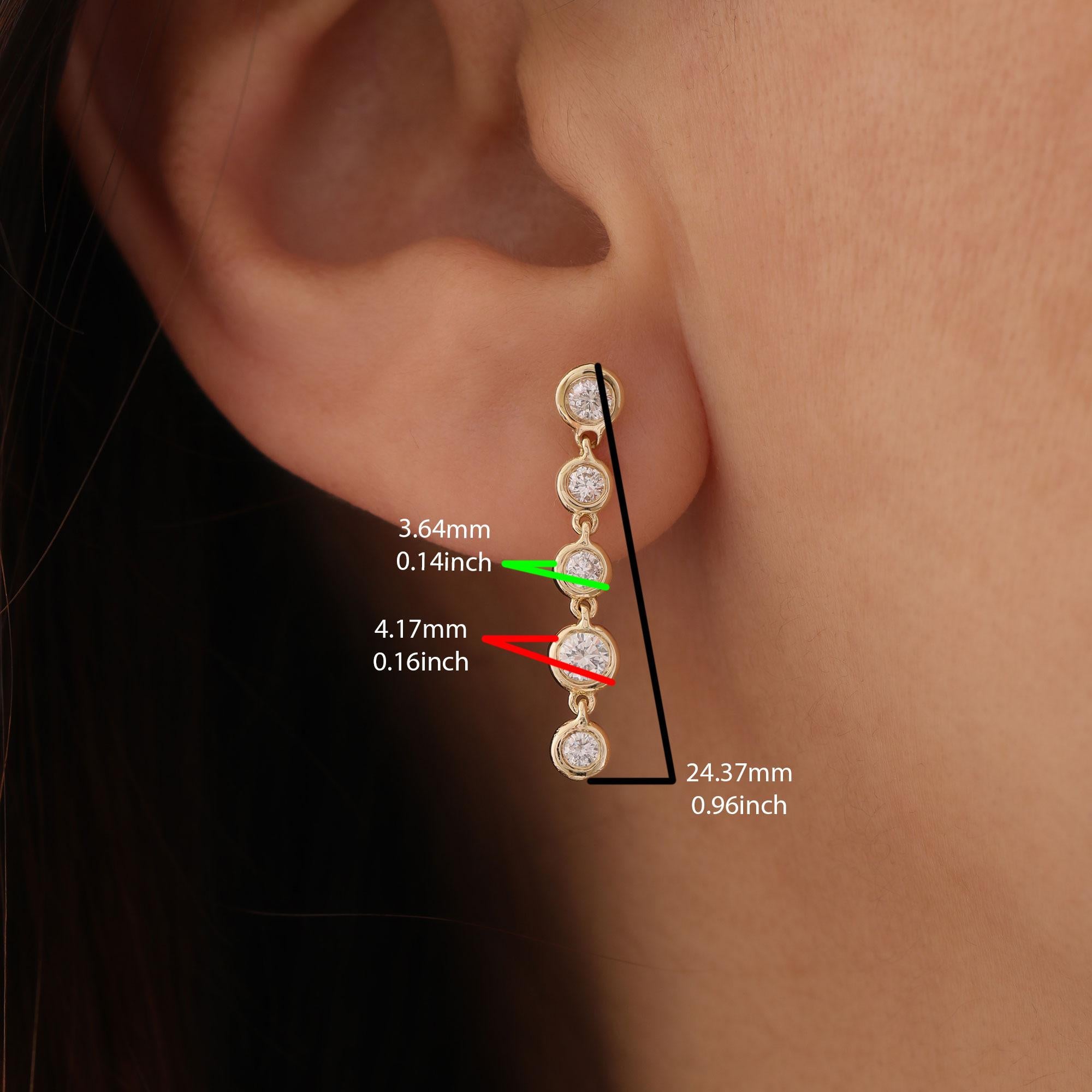 Diamant-Ohrringe mit Lünettenfassung im Zustand „Neu“ im Angebot in Fatih, 34