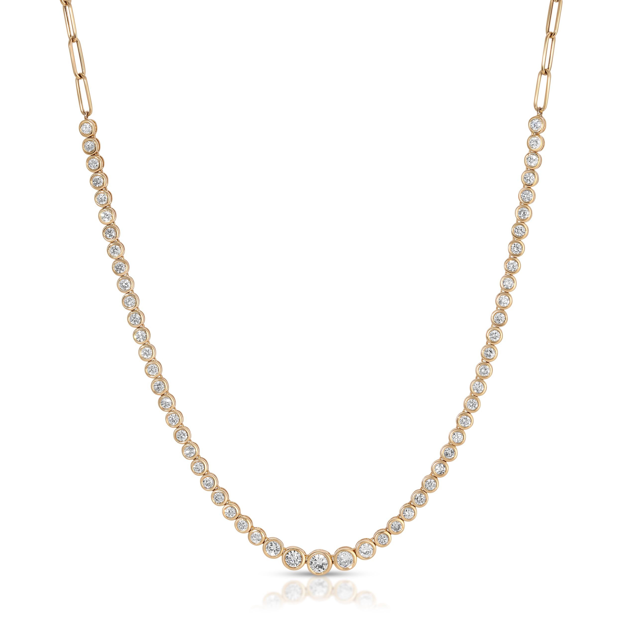Necklace Information
Diamond Type : Natural Diamond
Metal : 14K
Metal Color : Yellow Gold
Total Carat Weight : 3.20ttcw
Metal Weight : 10.72g


Designed to grace your neckline with grace and sophistication, this choker is the epitome of timeless