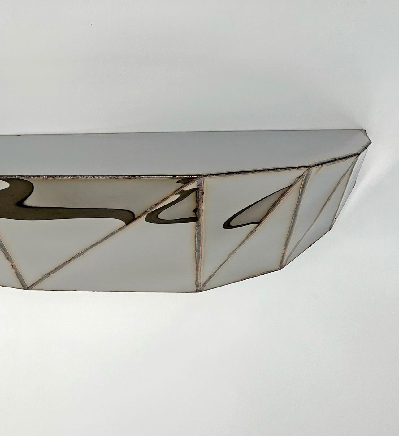 Post-Modern Bezier Shelf in Welded Mirror-Polished Stainless Steel by Julian Mayor For Sale