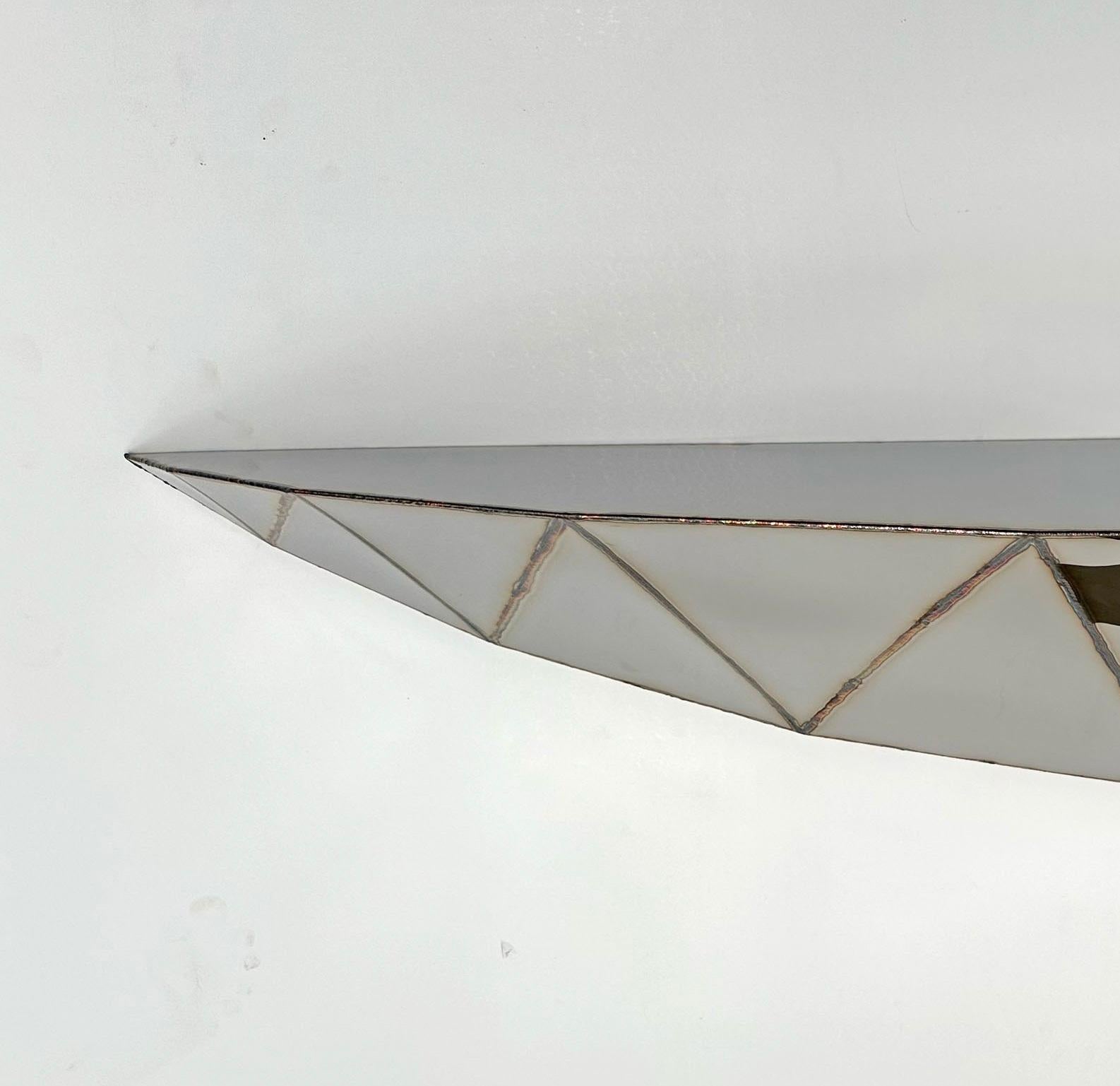 British Bezier Shelf in Welded Mirror-Polished Stainless Steel by Julian Mayor For Sale