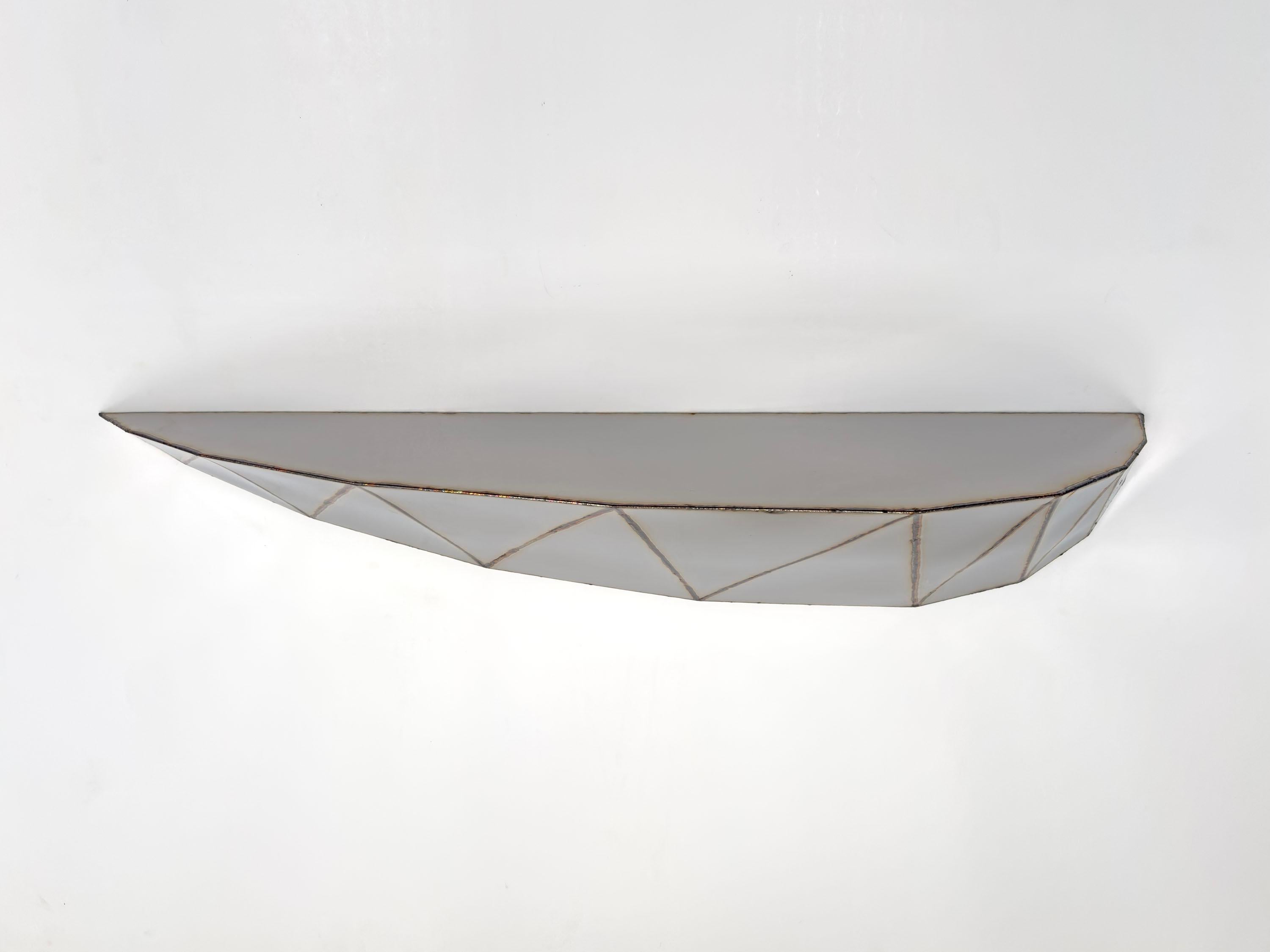 Bezier Shelf in Welded Mirror-Polished Stainless Steel by Julian Mayor In New Condition For Sale In Geneve, CH