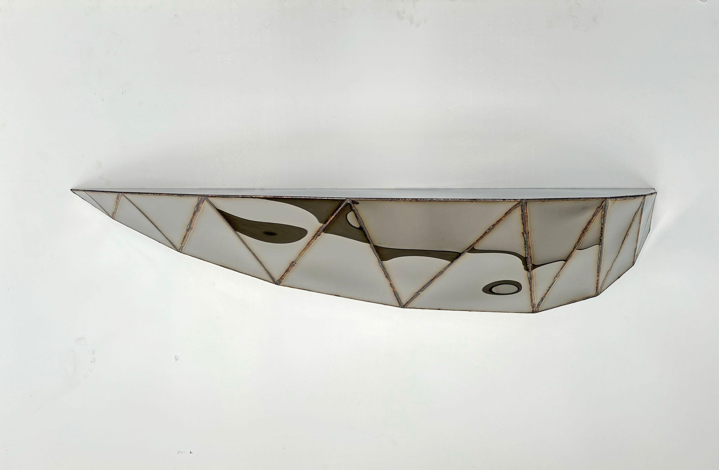Bezier Shelf in Welded Mirror-Polished Stainless Steel by Julian Mayor For Sale 1