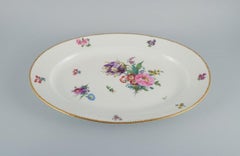 B&G, Bing and Grondahl Saxon Flower. Large Serving Dish Decorated with Flowers