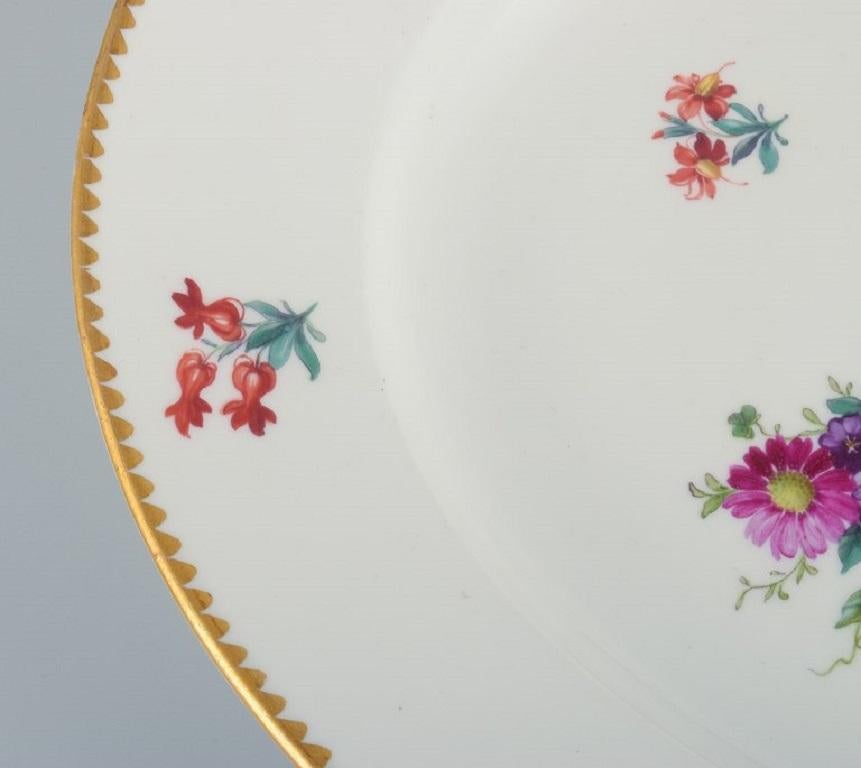 Hand-Painted B&G, Bing and Grondahl Saxon Flower. Large Serving Dish Decorated with Flowers For Sale