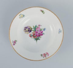 B&G, Bing & Grondahl Saxon Flower, Three Deep Plates Decorated with Flowers
