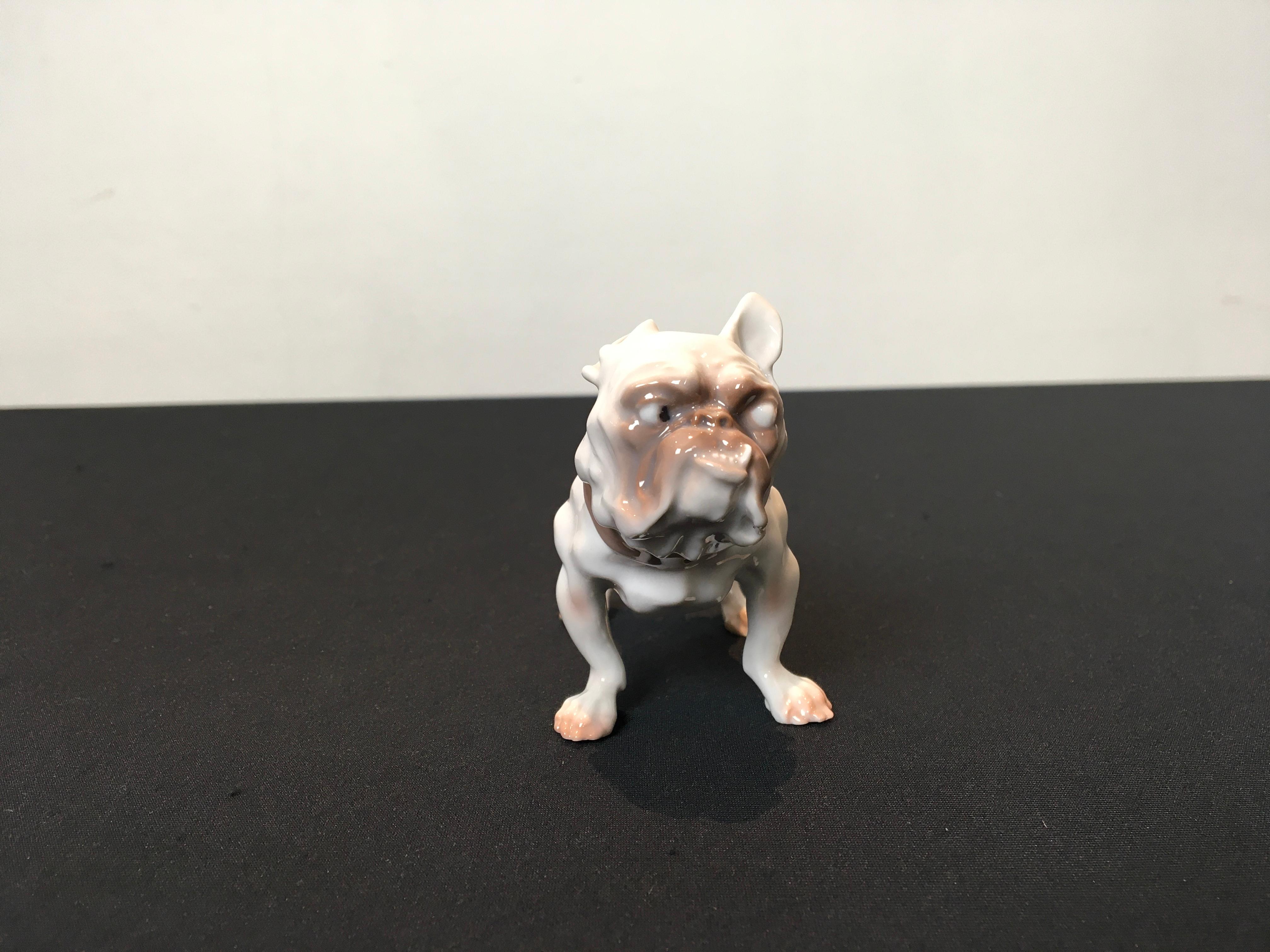 Porcelain B&G Bulldog Sculpture, Dahl Jensen For Sale
