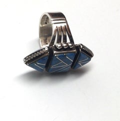 B.G. Mudd Bague amérindienne incrustée de lapis bleu