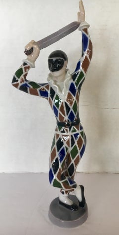 B&G Porcelain Made in Denmark Copenhagen Joker Figurine Harlequin Circus Series