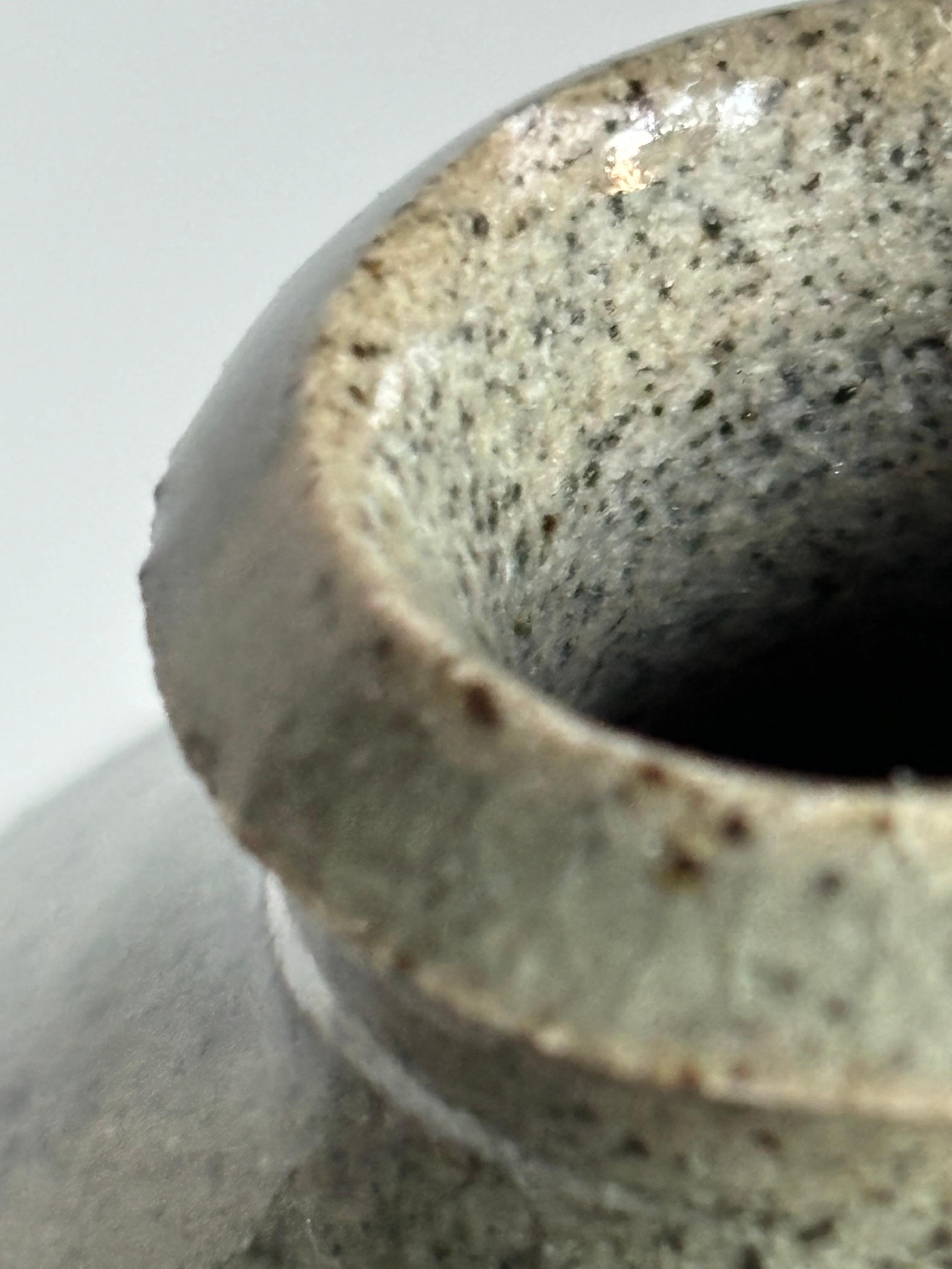 Vase en forme de bouteille organique, vert Sage, Danemark, années 1970 en vente 1