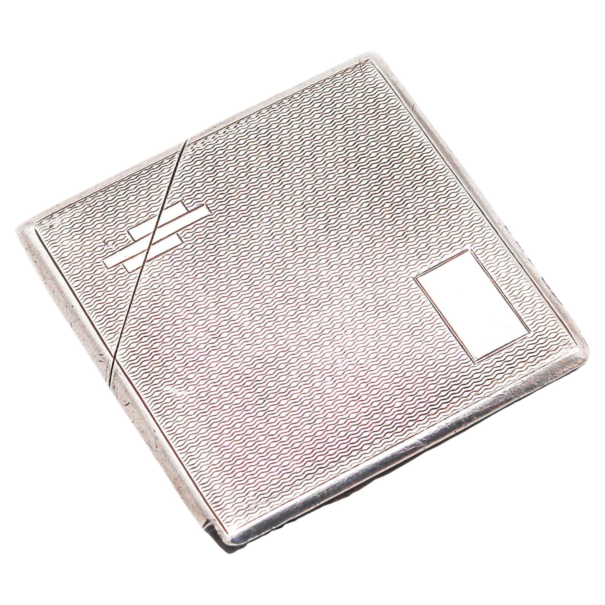 B.H. BRITTON & SONS 1935 Birmingham Art-Deco Square Striker In Sterling Silver For Sale