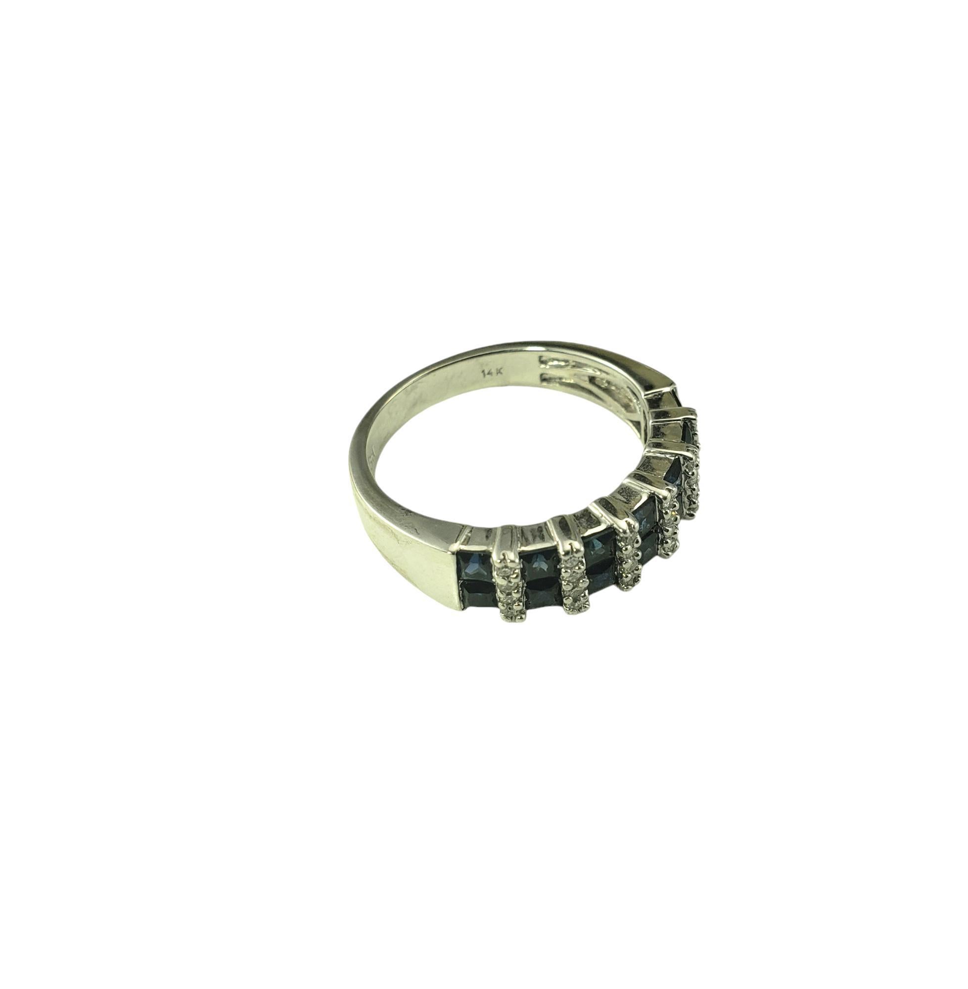 Contemporary BH Effy 14 Karat White Gold Sapphire and Diamond Ring Size 7 #18660