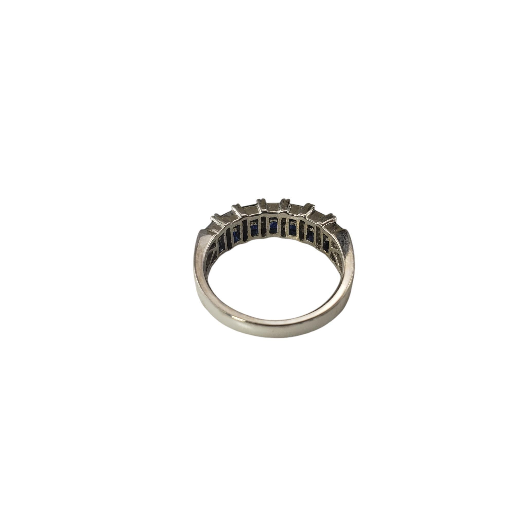 Single Cut BH Effy 14 Karat White Gold Sapphire and Diamond Ring Size 7 #18660