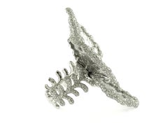 18kt White Gold Flower Ring with Slice Diamonds