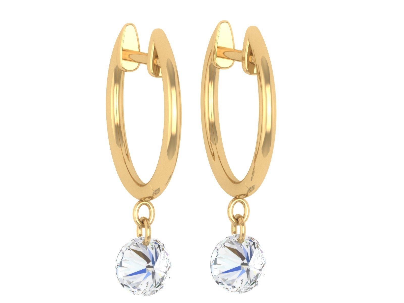 18kt Yellow Gold and Diamond Earring In New Condition For Sale In Beverly Hills, CA