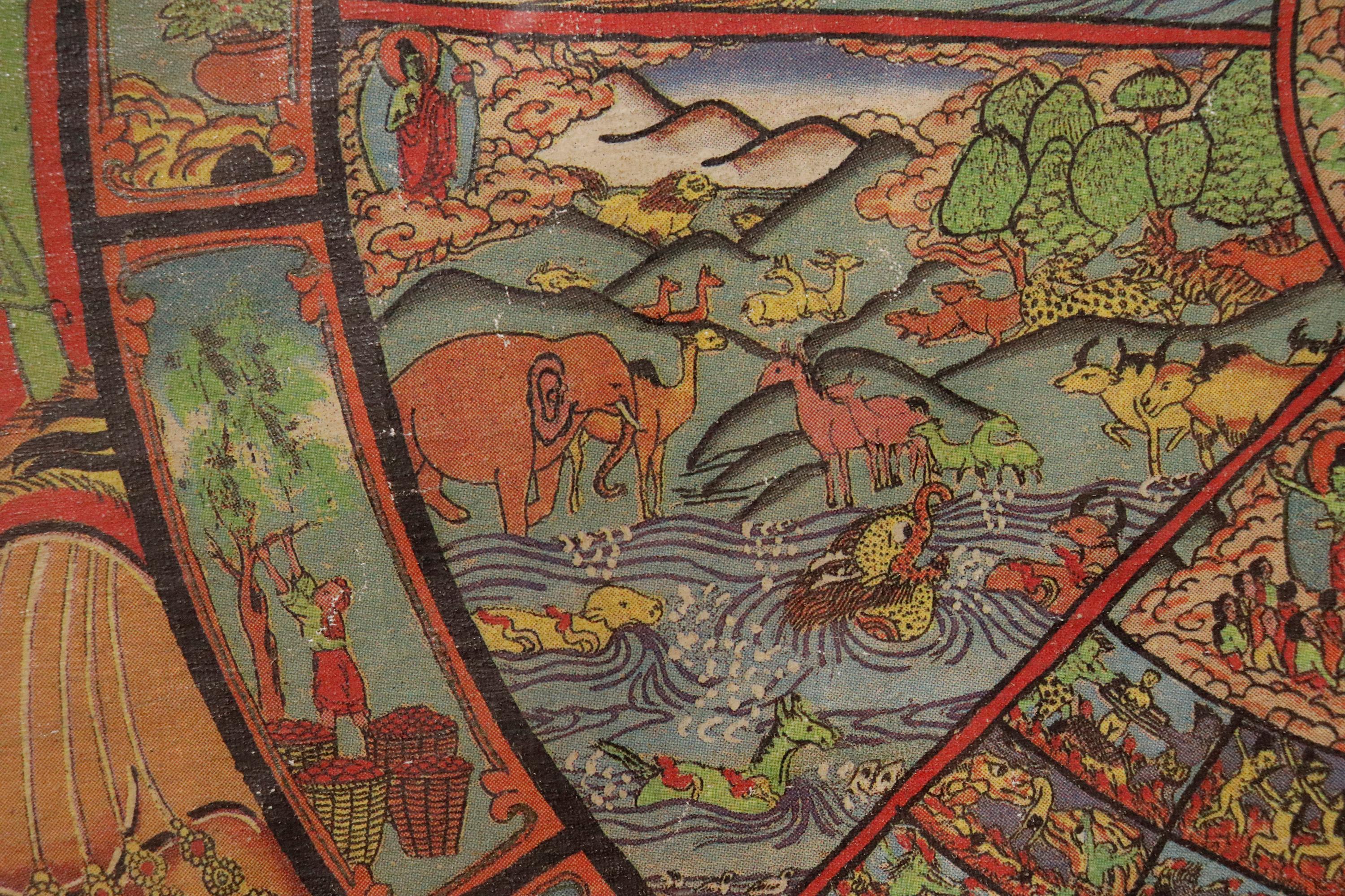 20th Century “Bhavacakra” Framed Tibetan Thangka