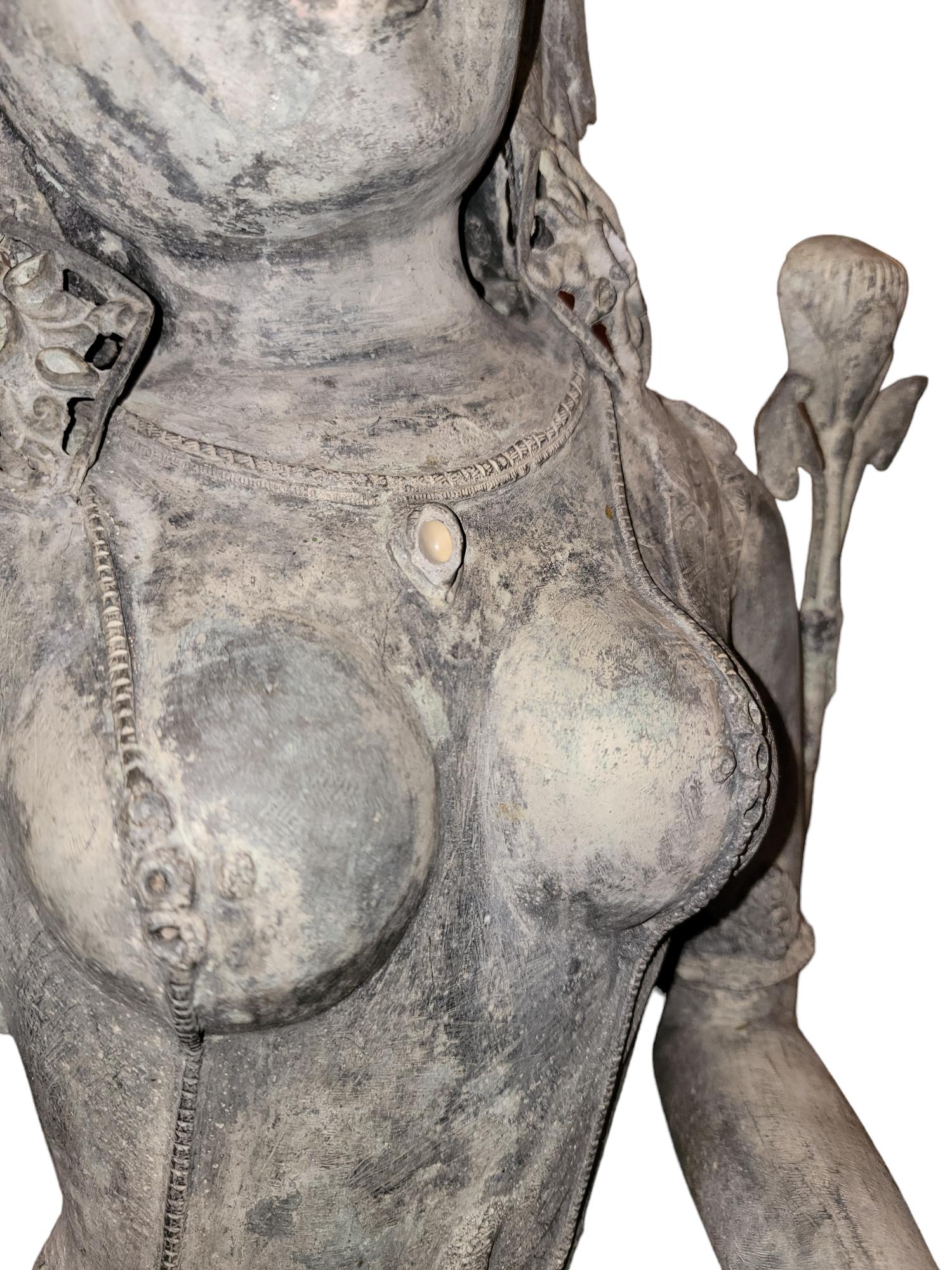 Late 20th Century Bhudda Divine Sita Life Sized Bronze, Brass and Zinc Garden Statue For Sale