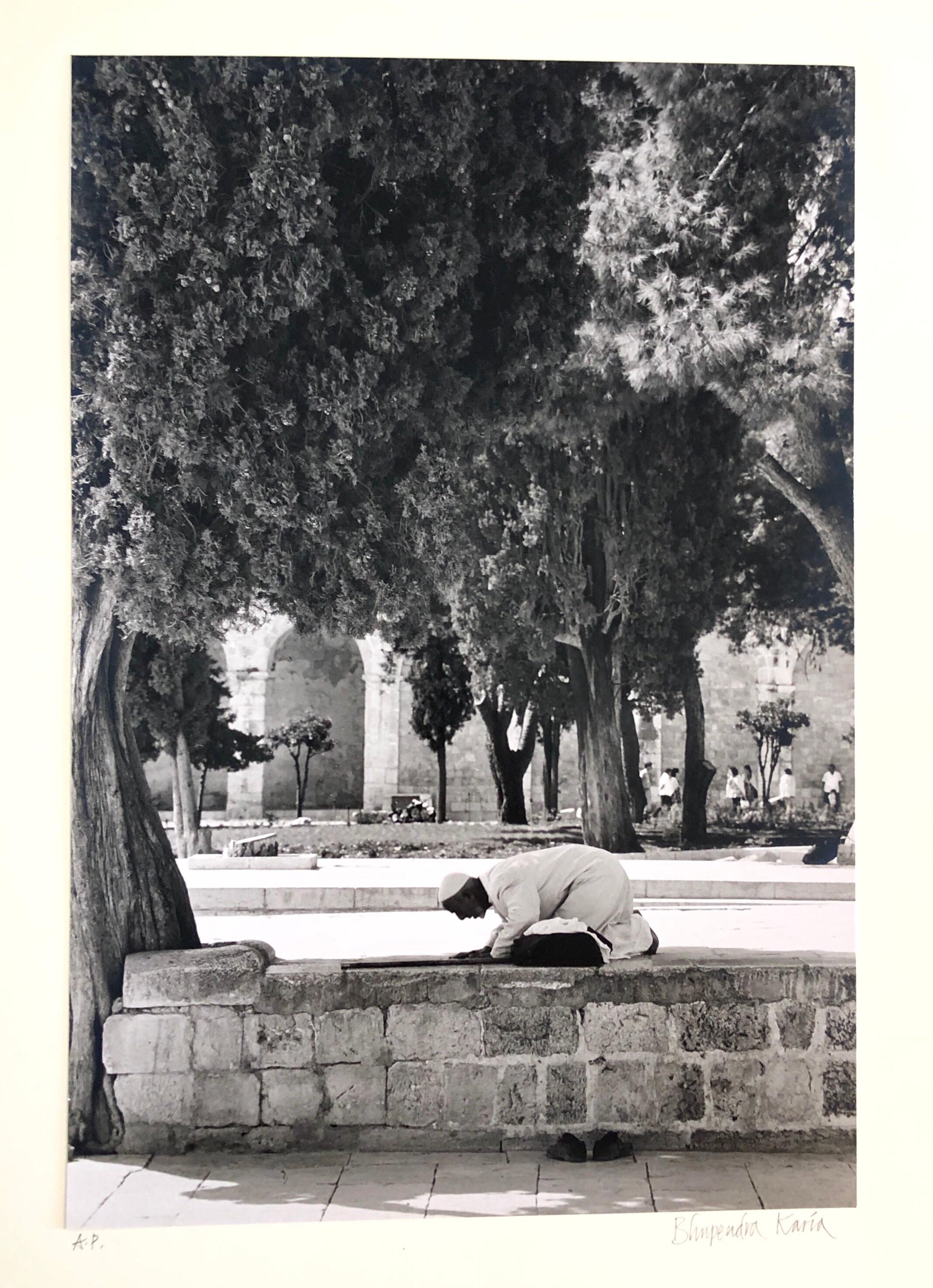 Bhupendra Karia Black and White Photograph – Silber-Gelatinefotografie Al Aqsa Mosque, Jerusalem Temple Mount Foto, Vintage