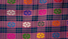 Bhutanese Silk Woven Kira Textile, Purple