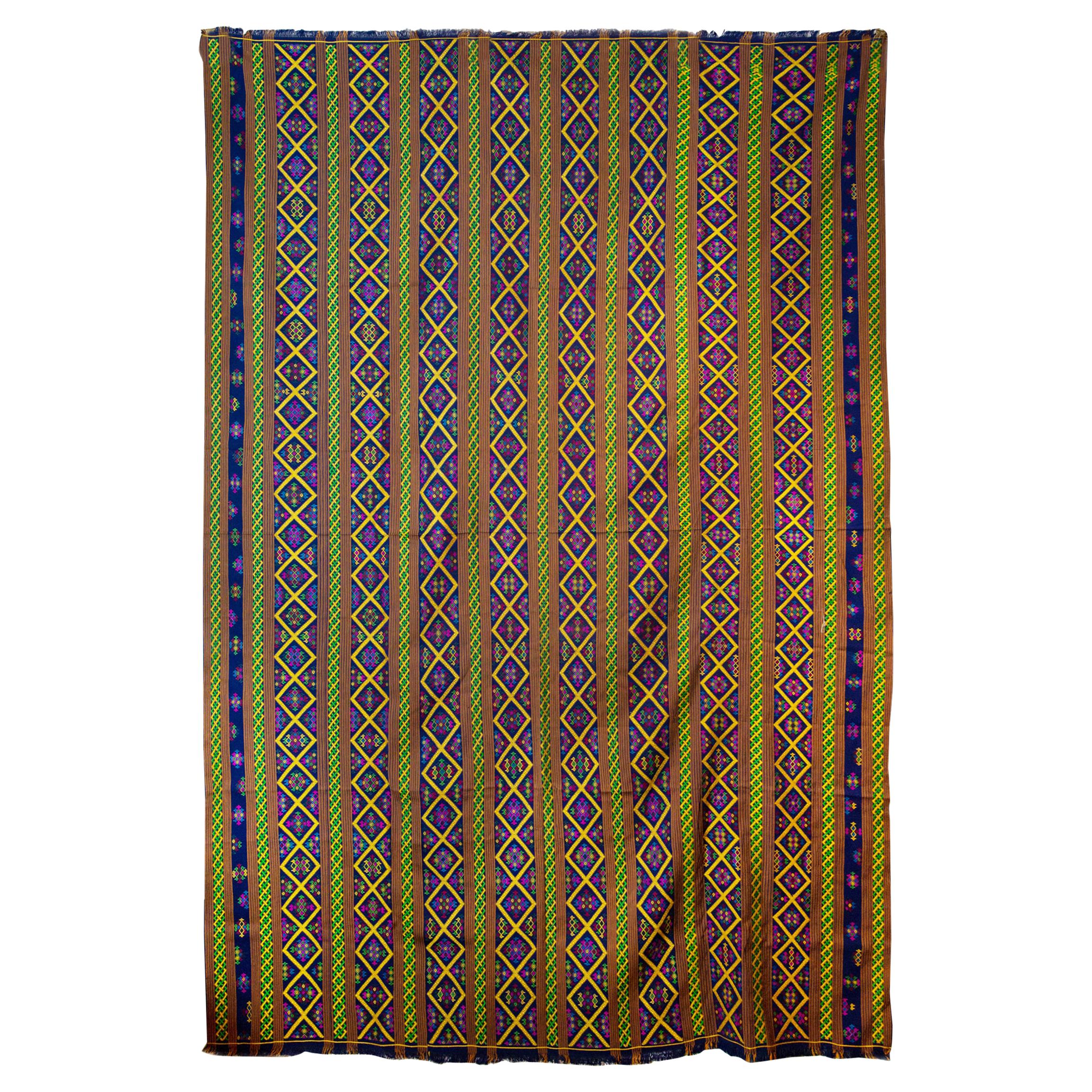 Bhutanese Silk Woven Kira Textile, Yellow, from the Royal Weavers of Bhutan For Sale