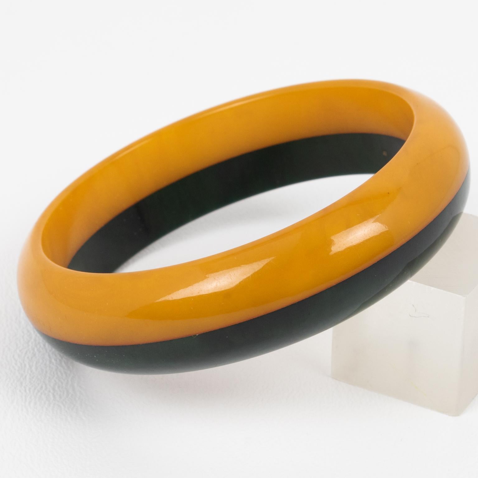 Bracciale Bangle in bachelite con laminazione bi-colore in vendita 2