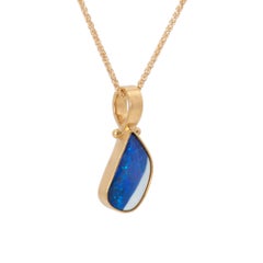 Bi-Color Boulder Opal Pendant in 22 Karat and 18 Karat Gold