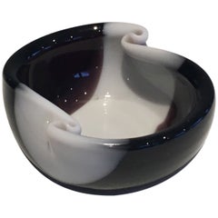 Bi-Color Glass Vide-Poche, French Work, Circa 1970