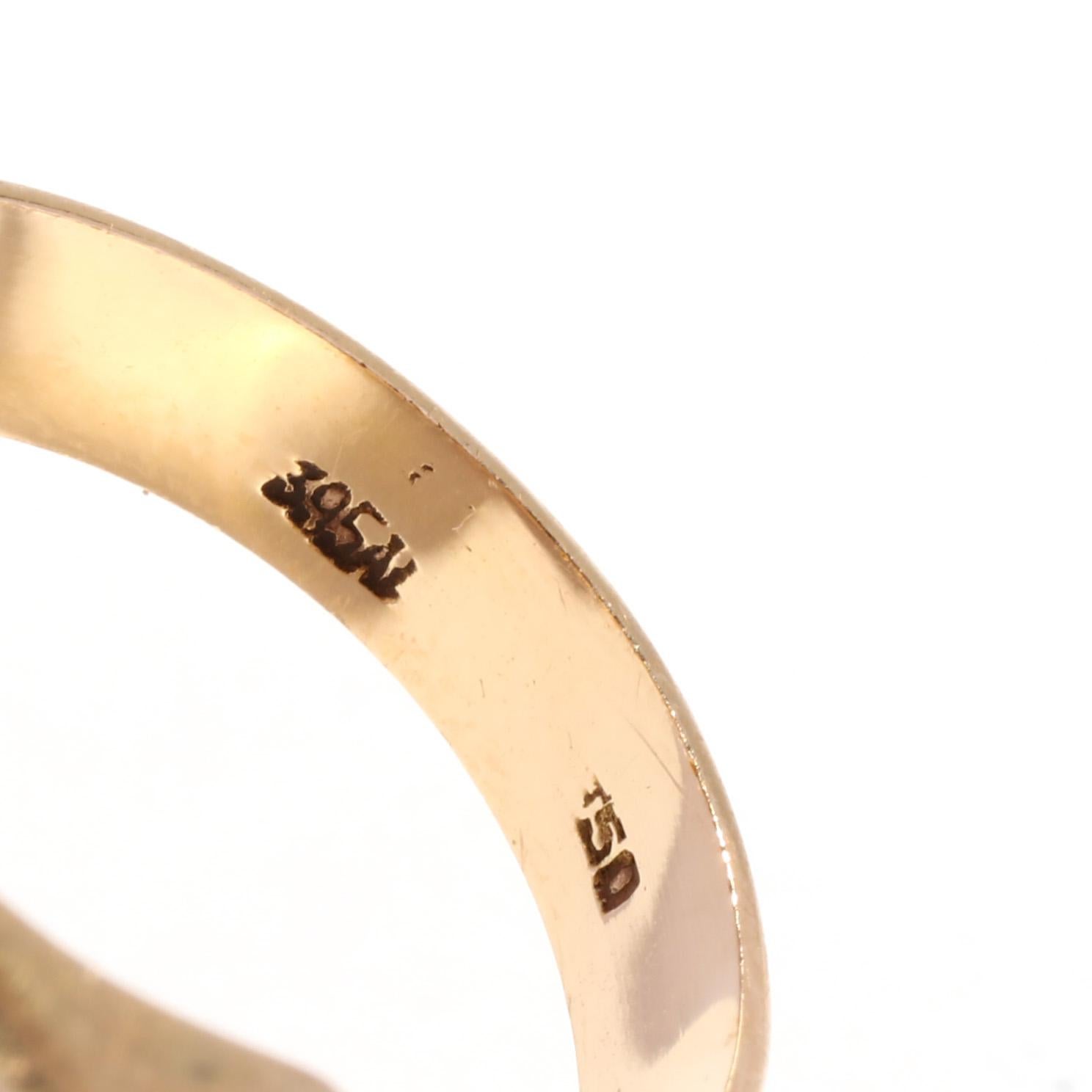 Women's or Men's Bi Color Gold Rectangular Snake Signet Ring, 18KT Gold, Ring For Sale