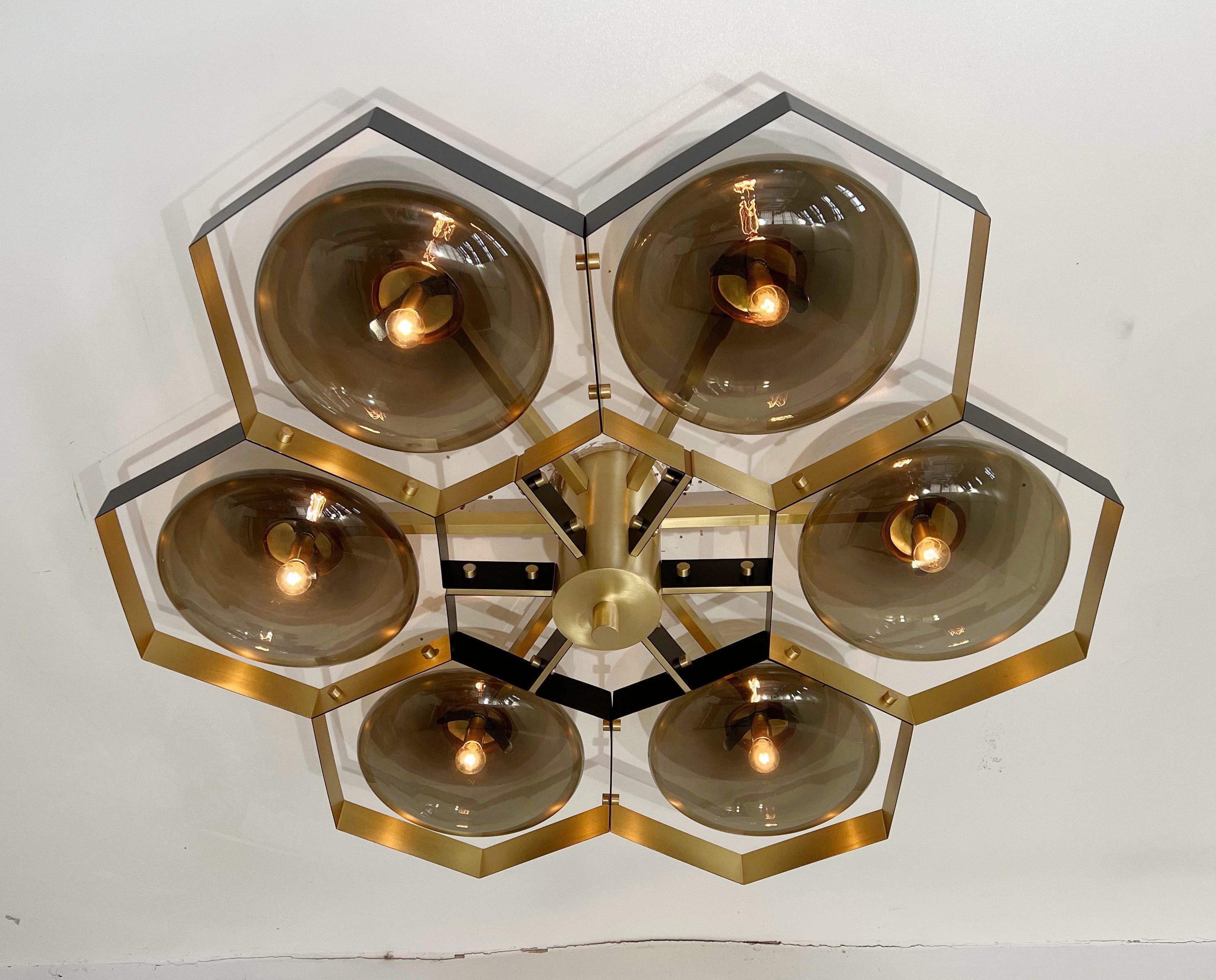 Bi-color Hive Flush Mount by Fabio Ltd In New Condition For Sale In Los Angeles, CA