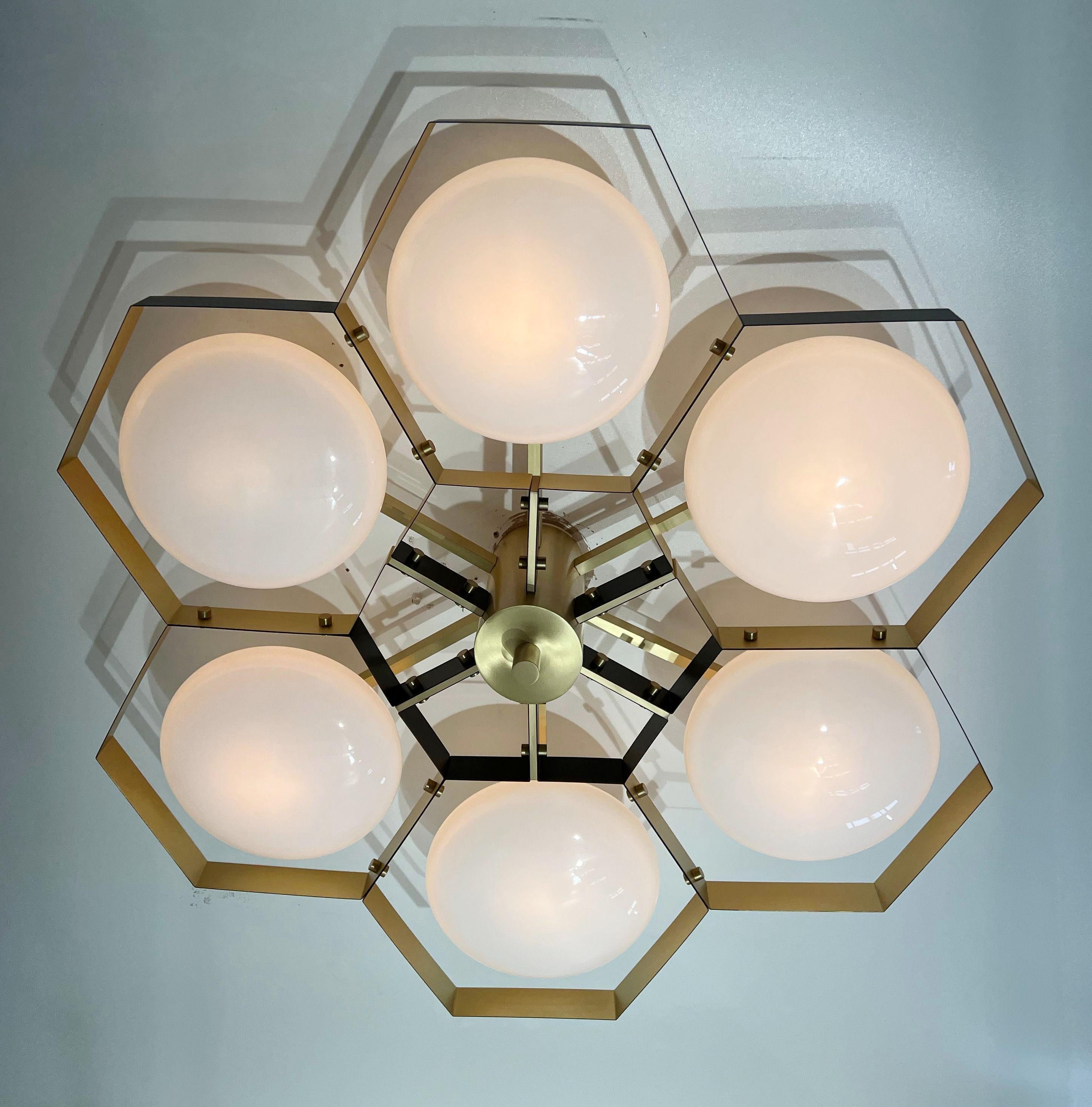 Bi-color Hive Flush Mount by Fabio Ltd In New Condition For Sale In Los Angeles, CA