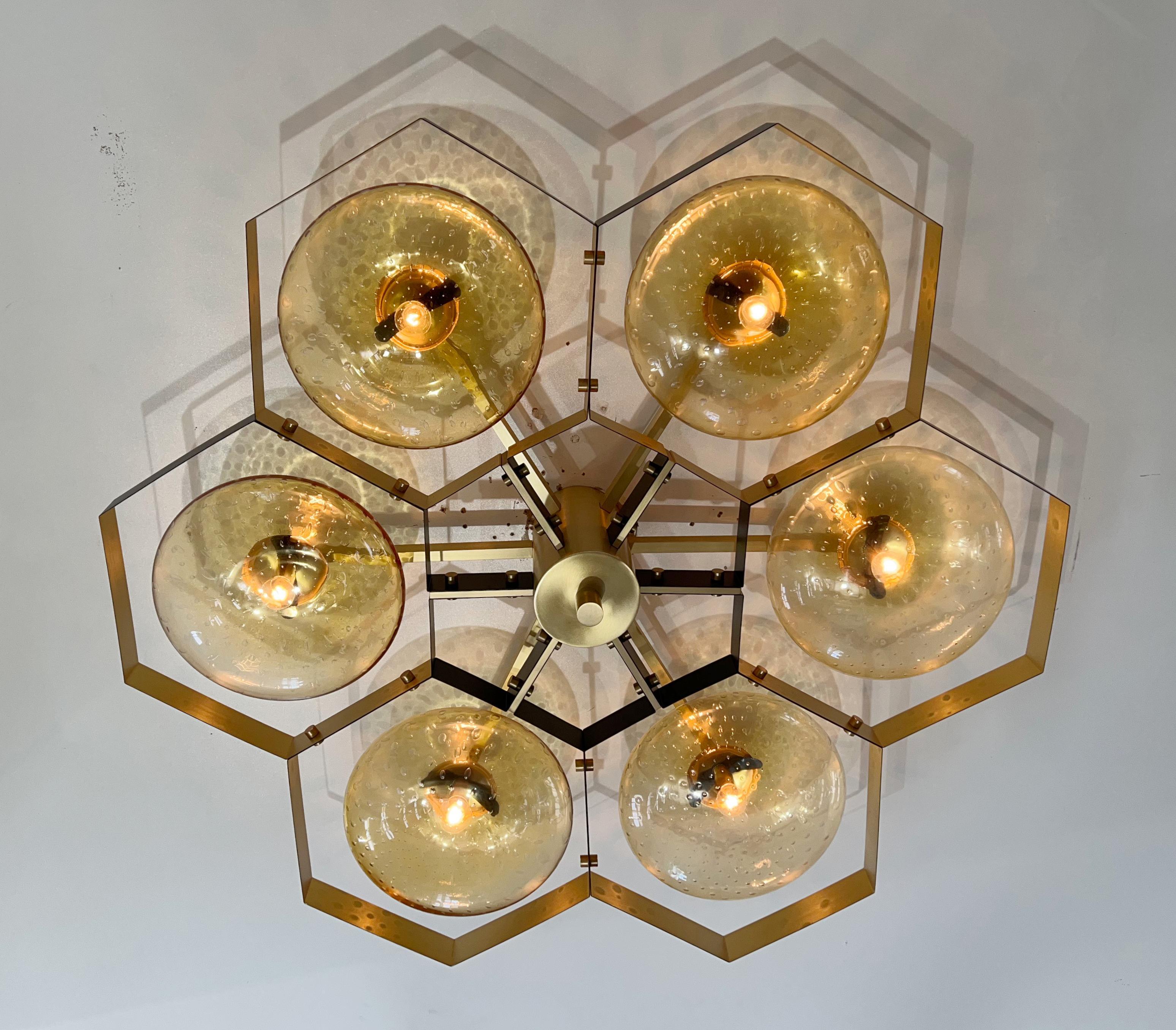 Bi-color Hive Flush Mount by Fabio Ltd In New Condition For Sale In Los Angeles, CA