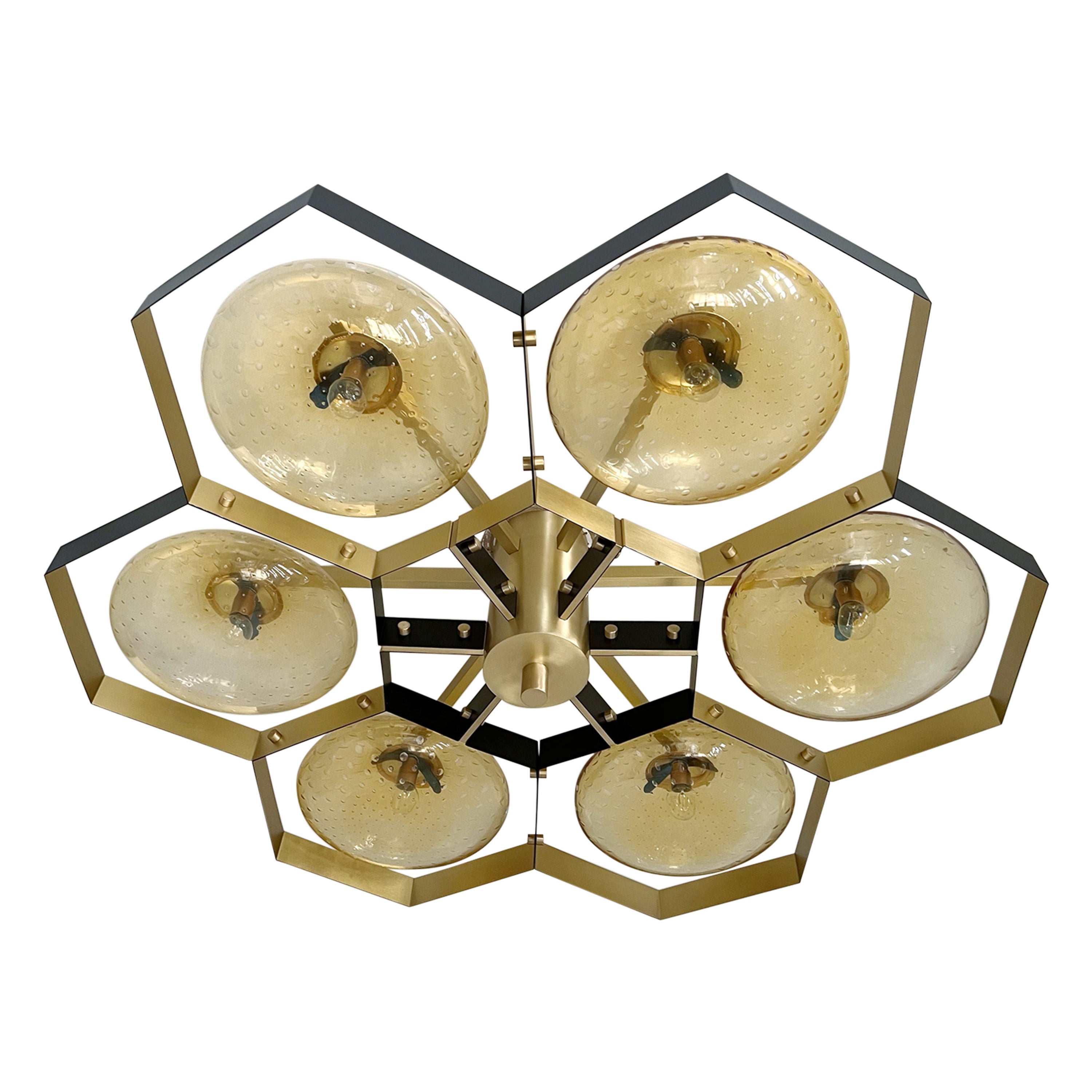 Bi-color Hive Flush Mount by Fabio Ltd For Sale