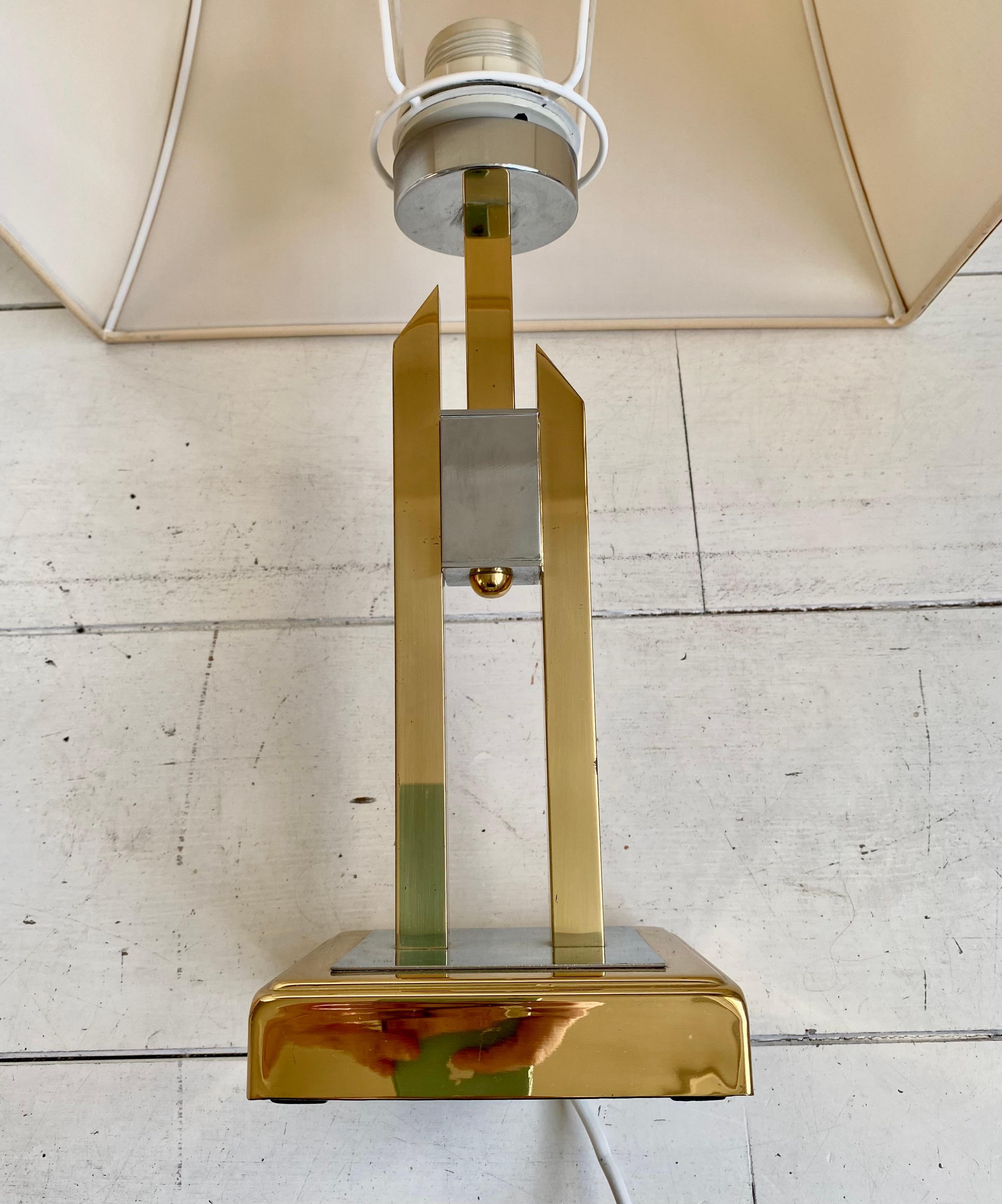 Metal Bi-Color Skyscraper Table Lamp, Attributed to Herda Holland For Sale