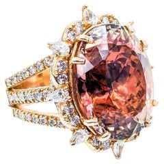 Bicolor Turmalin & Diamant-Cocktailring aus 14k Rose Gold