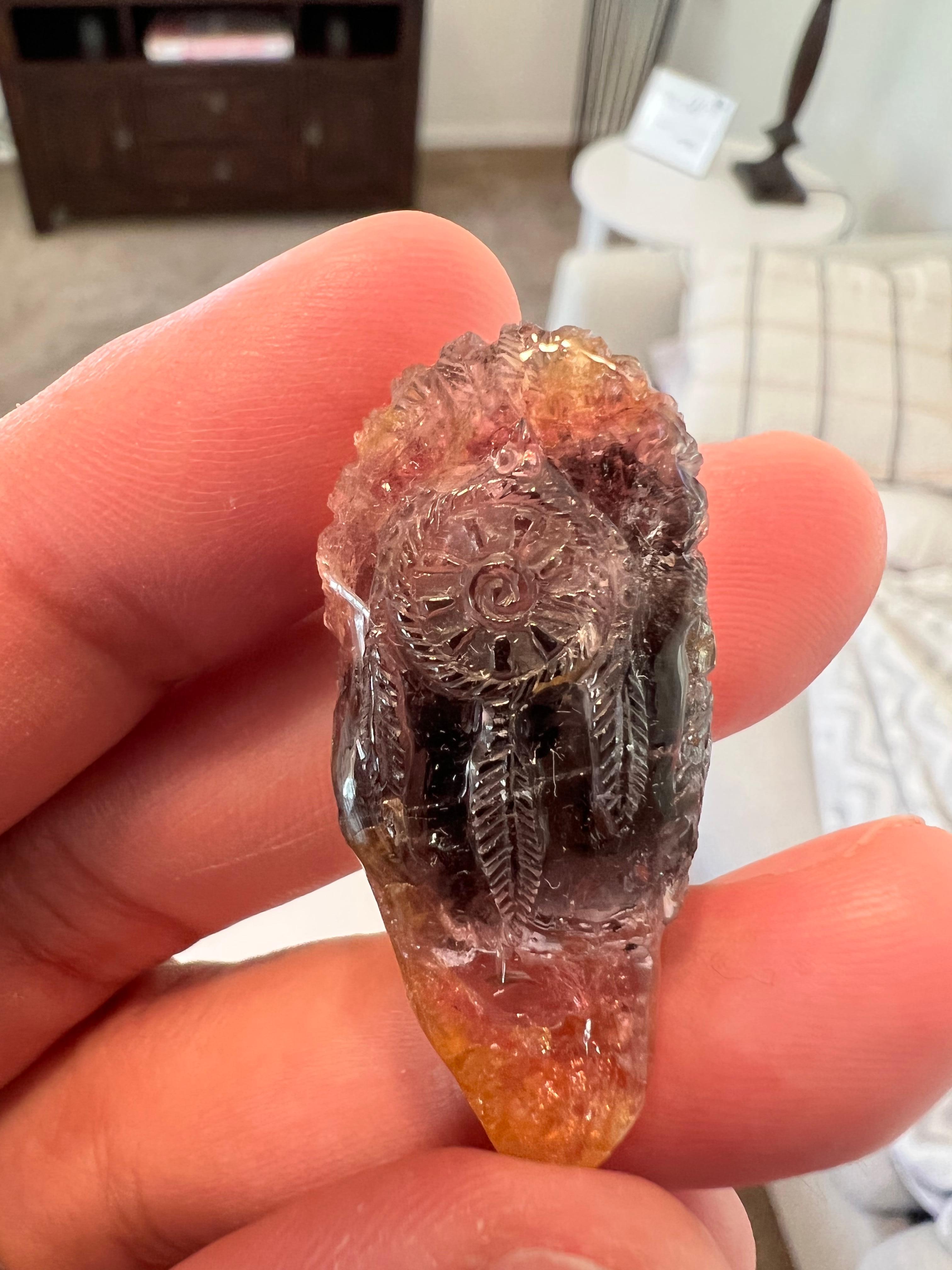 Bi Color Tourmaline Native Chief and Queen Carvings for Spiritual Guidance 1