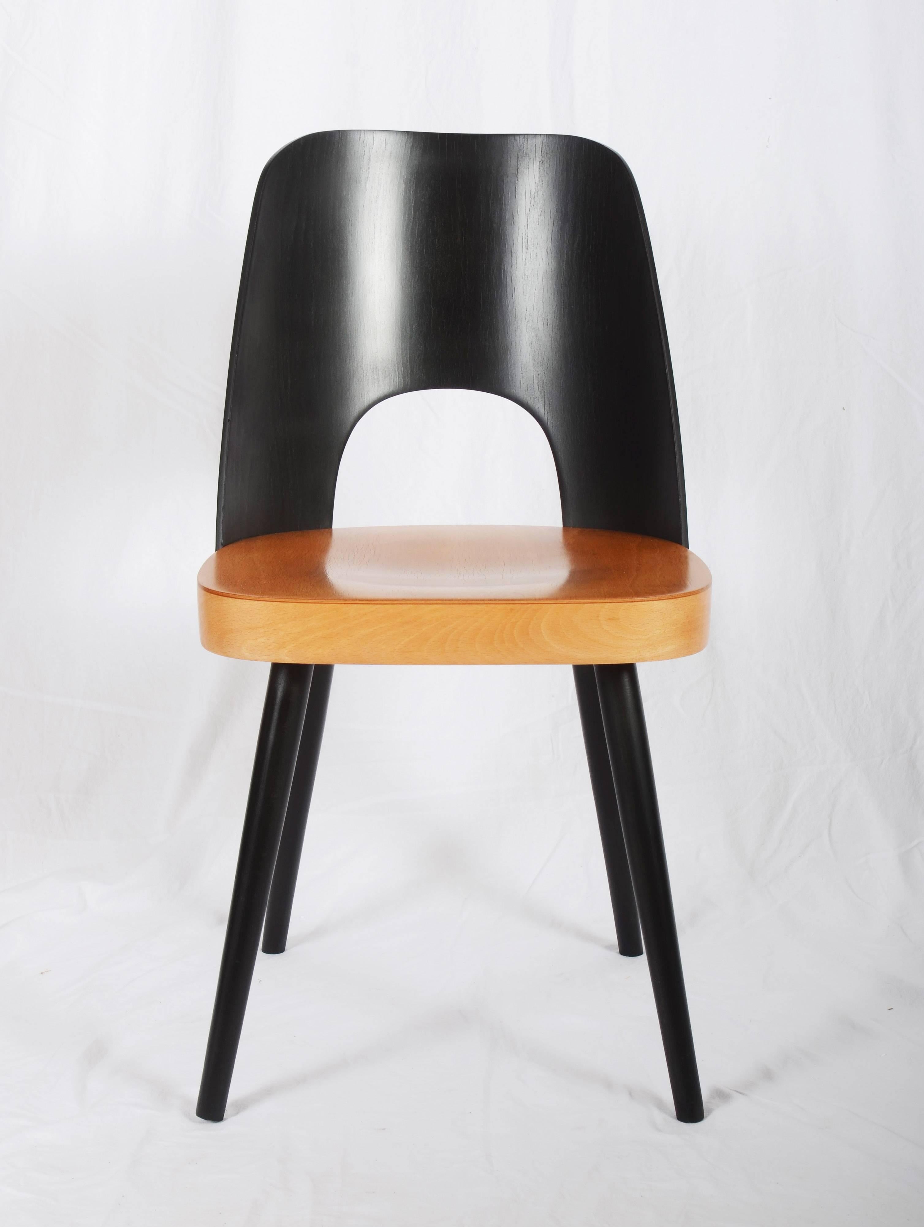 Bi-Colored Dining Chairs by Oswald Haerdtl 2