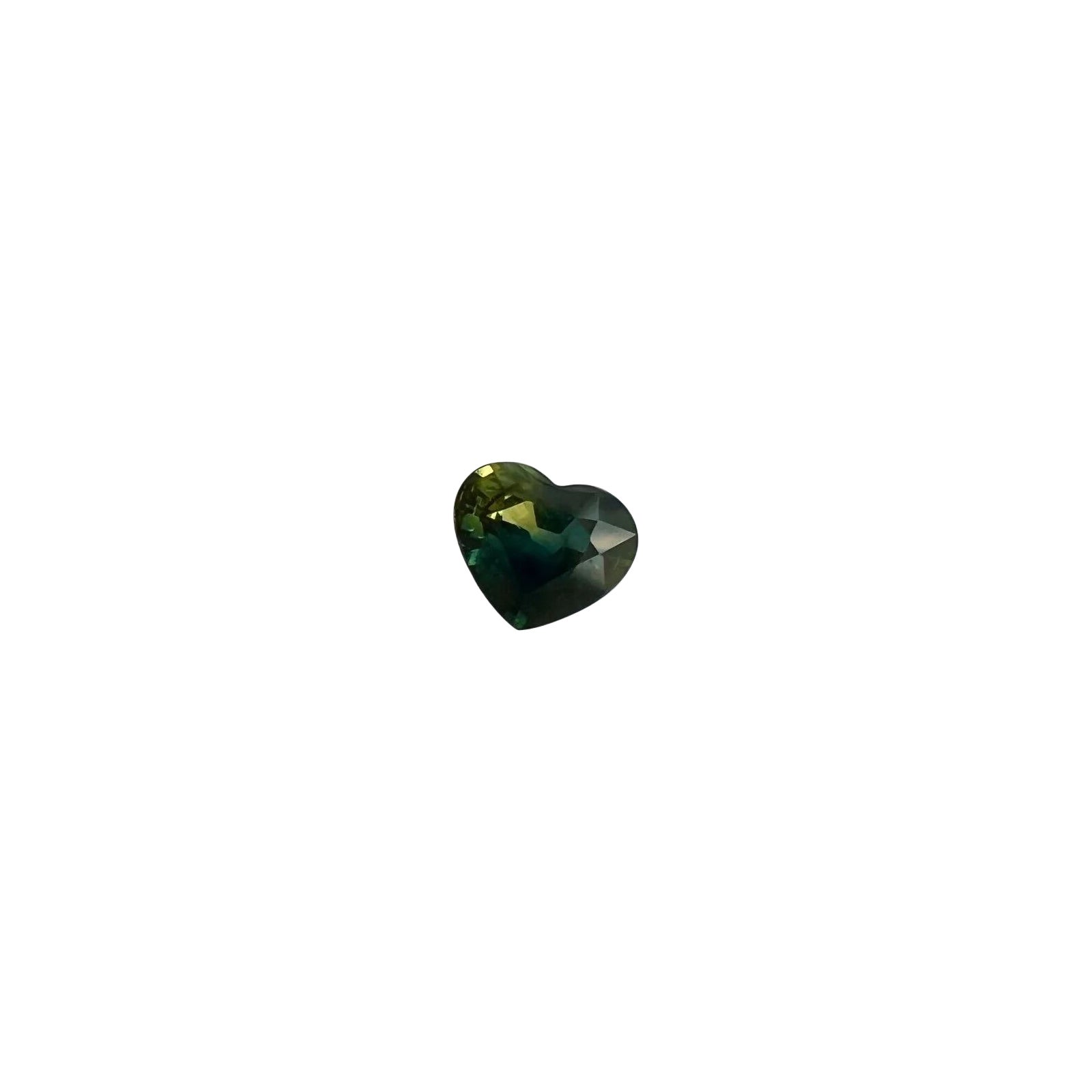 Bi Color Blue Green Yellow 0.69ct Australian Sapphire Heart Cut IGI Certified