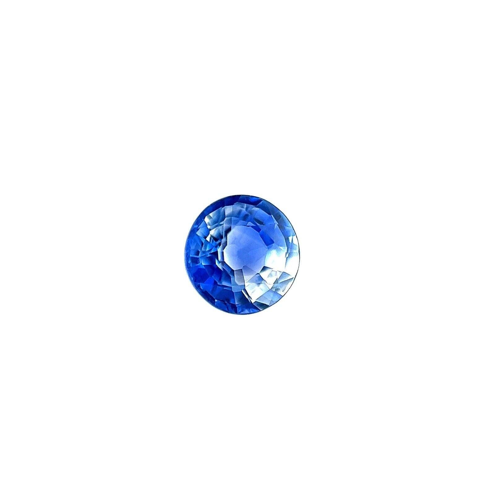 zweifarbiger Ceylon-Saphir 0,68 Karat Blau Weißer natürlicher Rundschliff Seltener Edelstein 5.3 mm VS für Damen oder Herren im Angebot