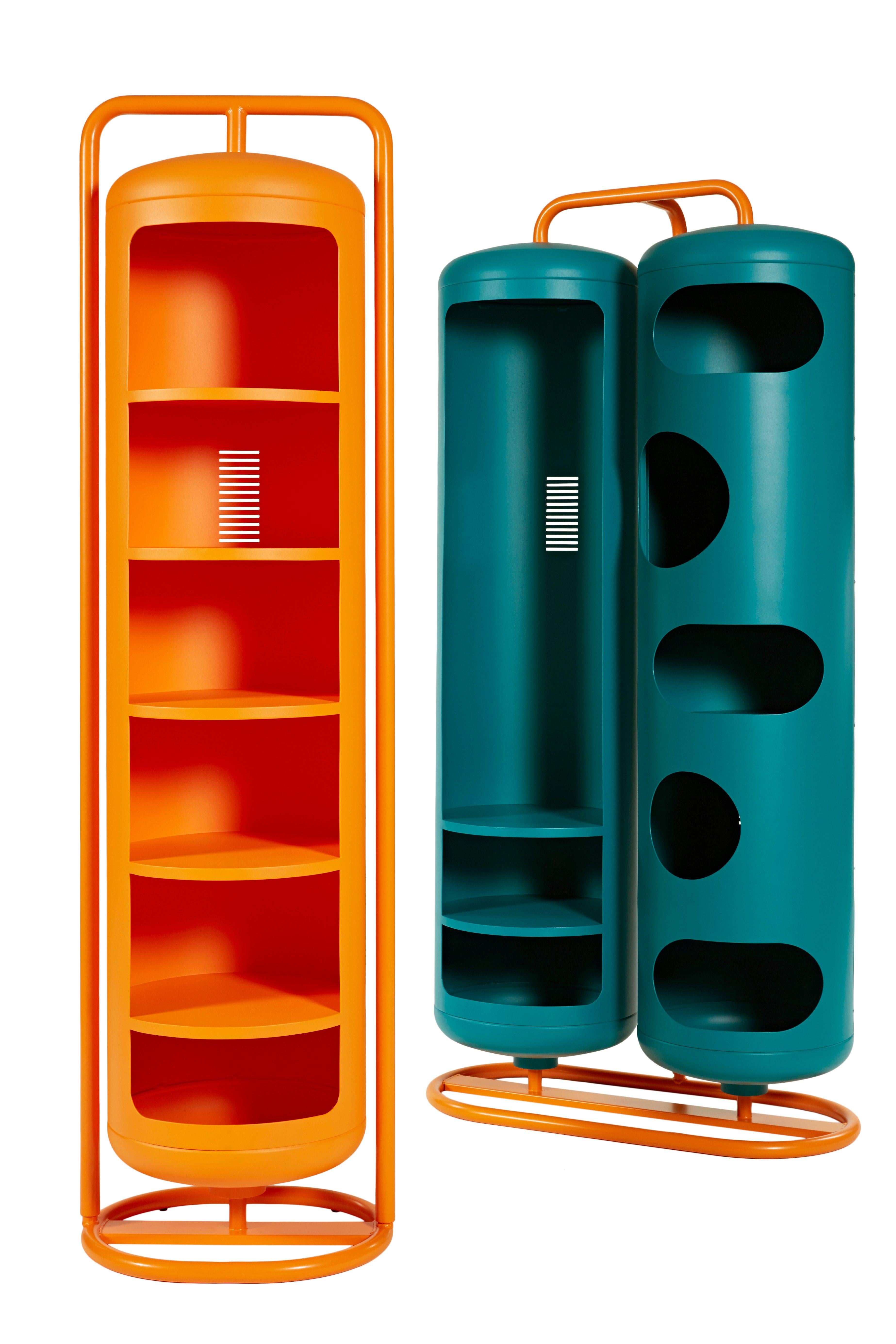 French Bi-Cylinder Wardrobe in Essential Colors by Frederic Gaunet and Tolix For Sale