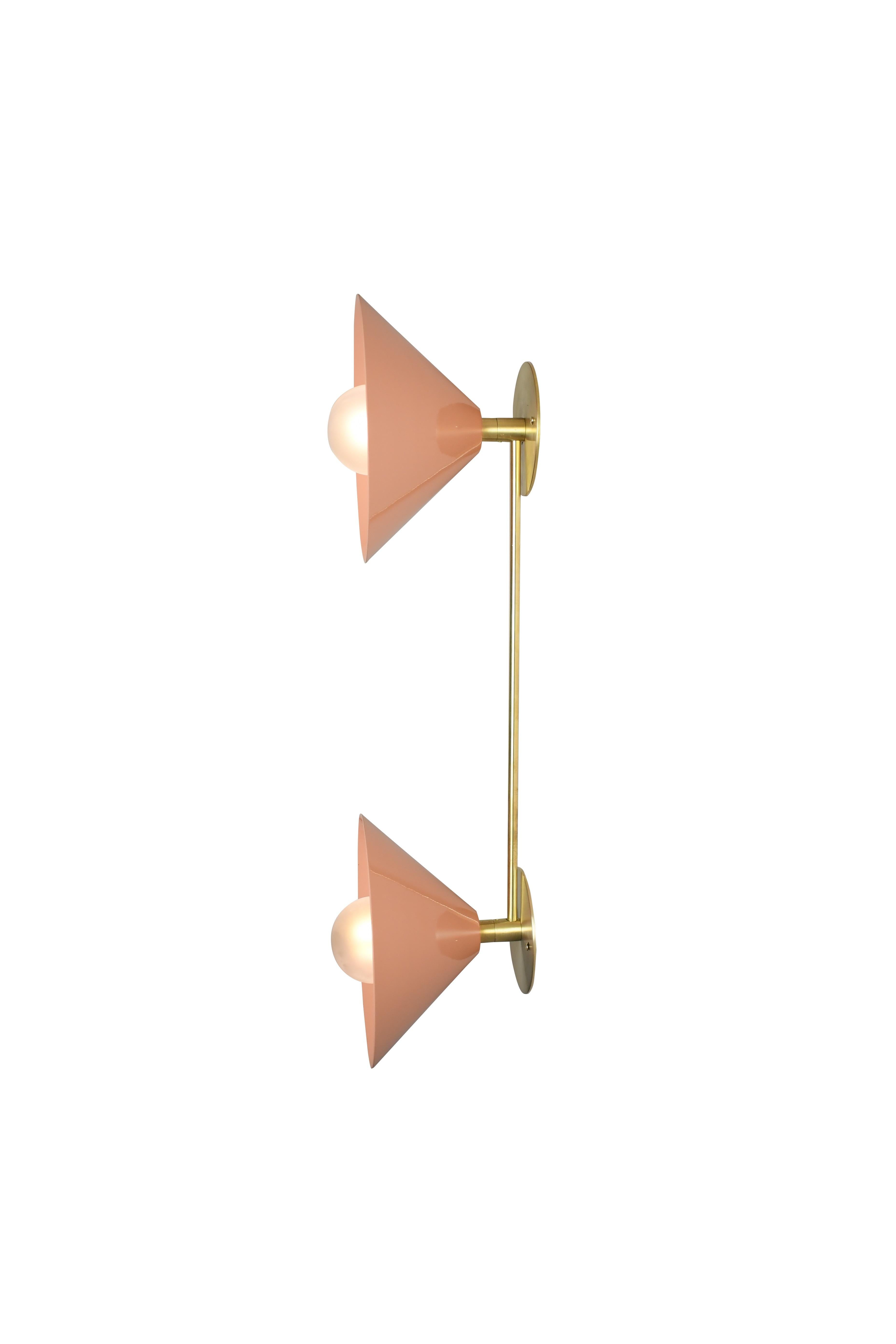 American Bi-Focal Wall Light in Brass and Blush Enamel by Blueprint Lighting, 2019 For Sale