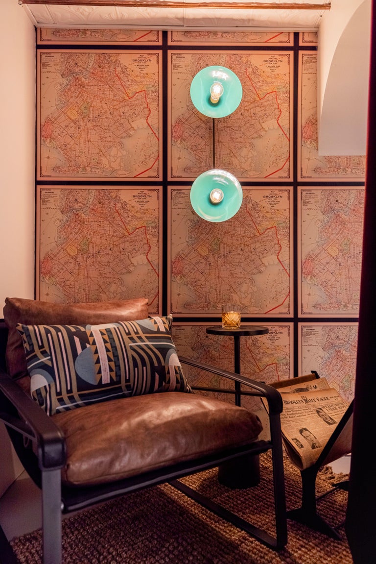 Bi-Focal Wall Light in Brass and Blush Enamel by Blueprint Lighting ...