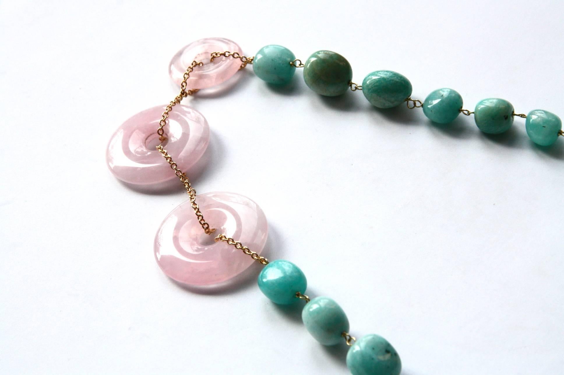 long necklace linked in gold 18kt gr. 13,40, total length 80cm, amazonite.
All Giulia Colussi jewelry is new and has never been previously owned or worn. Each item will arrive at your door beautifully gift wrapped in our boxes, put inside an elegant