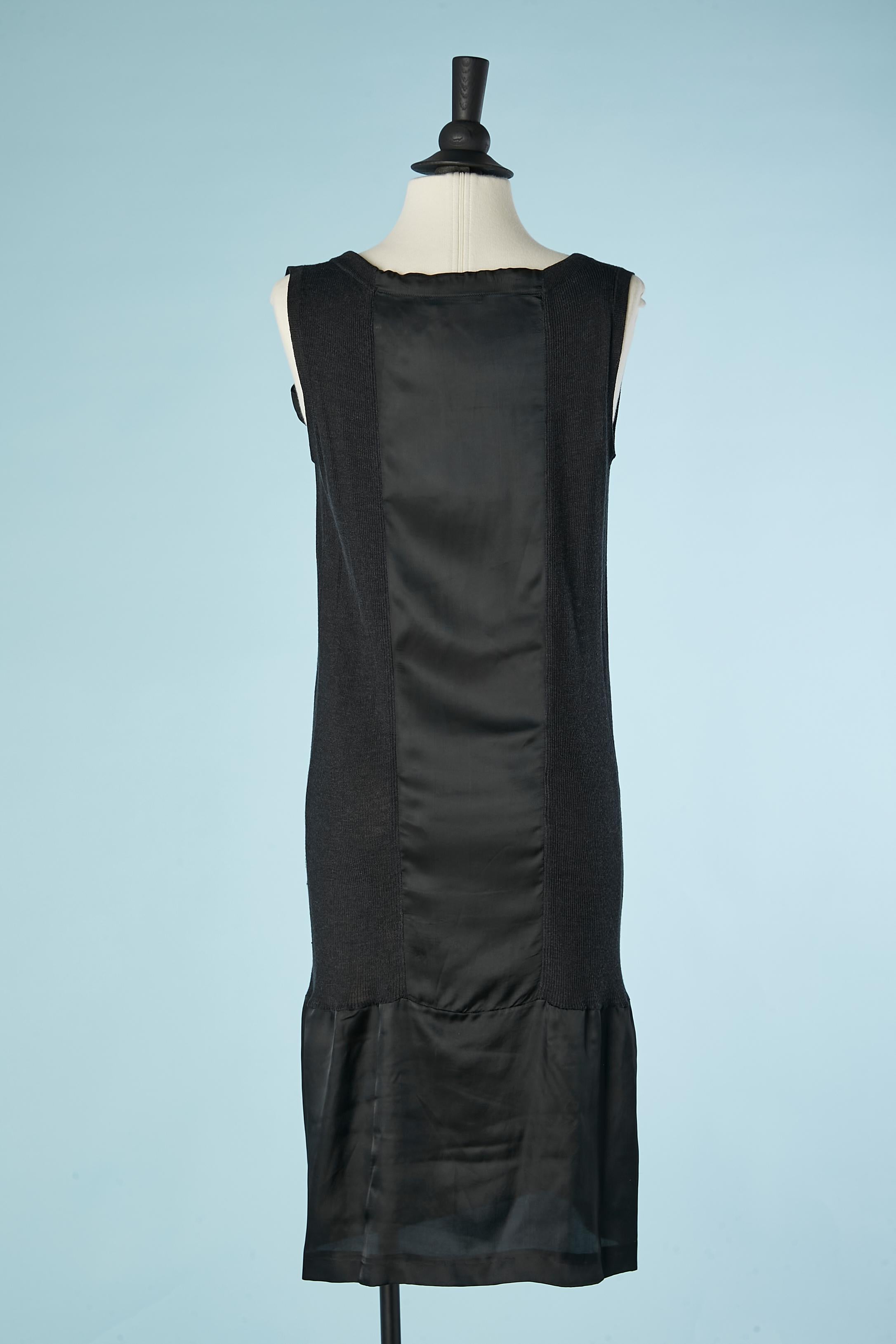 Bi-material black cocktail dress  with bow Prada  For Sale 1