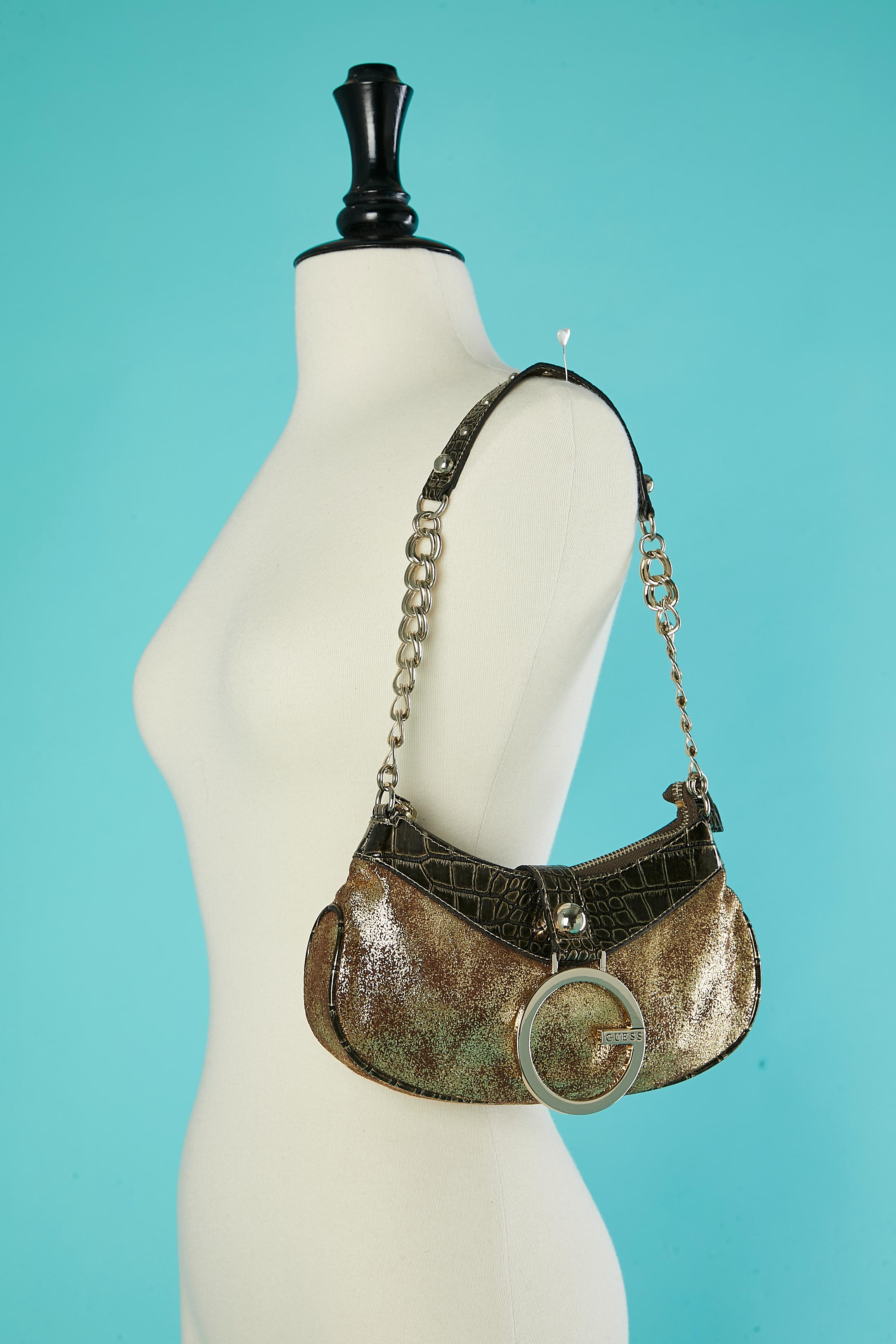 Women's Bi material gold evening bag GUESS For Sale