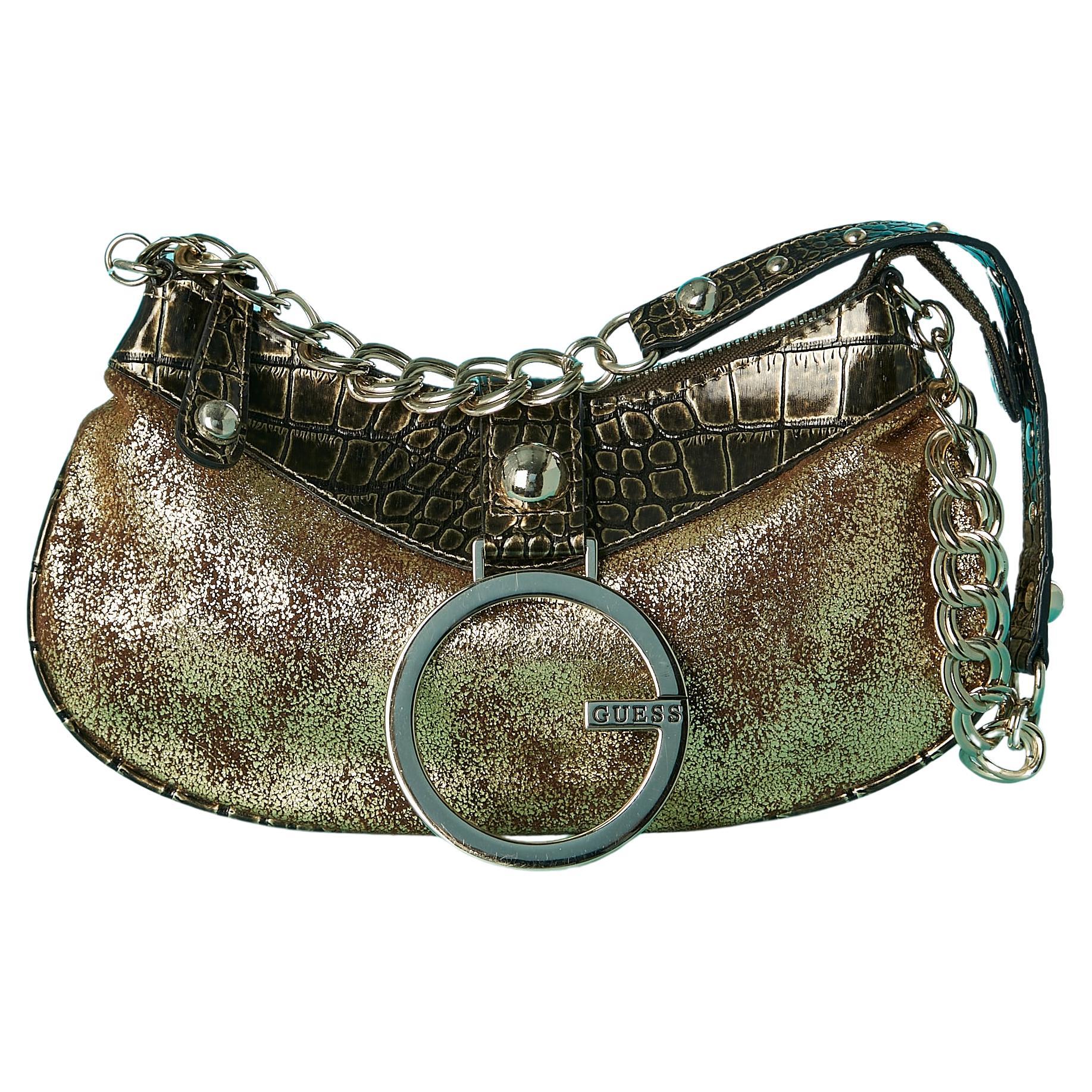Bi material gold evening bag GUESS For Sale